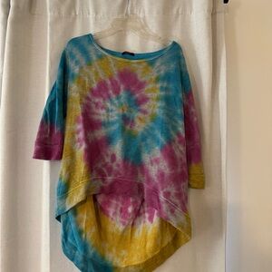 T Party Fashion Asymmetrical Blue Gold Tunic